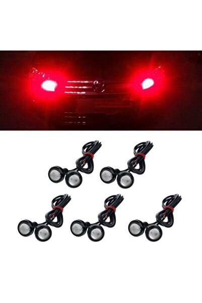 DEKOHOP Ayna Altı Led Kartal Gözü Gündüz Farı Led Kırmızı 1 Çift
