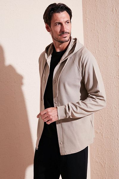 Buratti Ανδρικό πουκάμισο με βαμβακερή κουκούλα Relaxed Fit 5905468