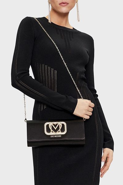 Love Moschino حقيبة قابلة للفصل مع حزام سلسلة - BAG JC4296PP0IKV0000