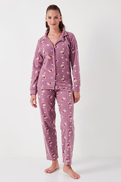 Lela Set de pijamale cu potrivire standard cu fleece - cu nasturi, set de pijamale 6095615