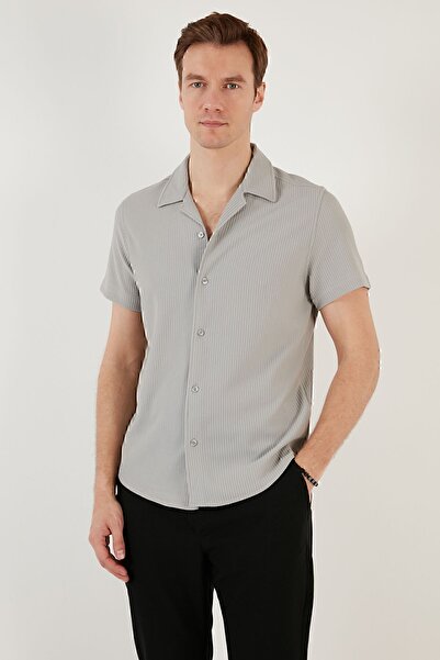 Buratti Стандартна риза с къс ръкав с яка Apache от смес от памук Мъжка риза CF24S115882