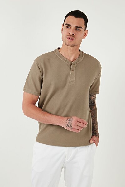 Buratti Pamuklu Relaxed Fit Düğmeli Sıfır Yaka T Shirt Erkek T SHİRT 5902737