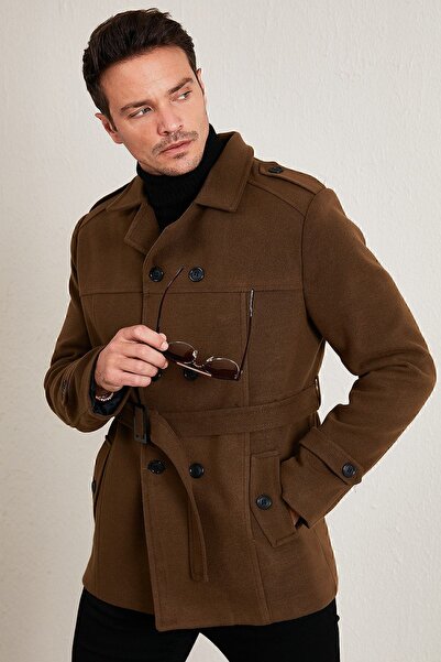 Buratti Slim Fit Pocketed Coat Cashmere Coat Ανδρικό ΠΑΛΤΟ 5841015