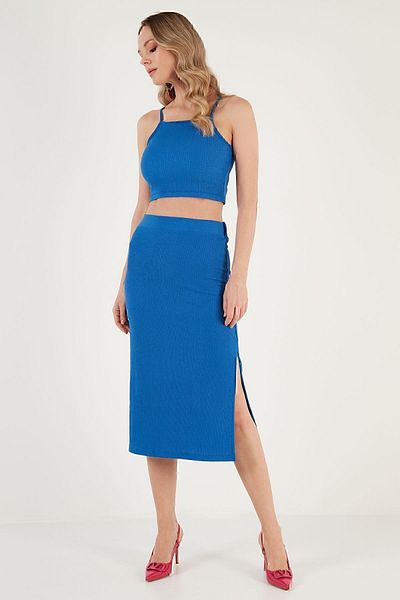 Lela Fustă midi Slim Fit cu talie înaltă5865600