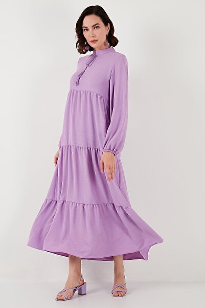 Lela Modest Regular Fit Guler Stand Rochie Lunga ROCHIE 611EL545