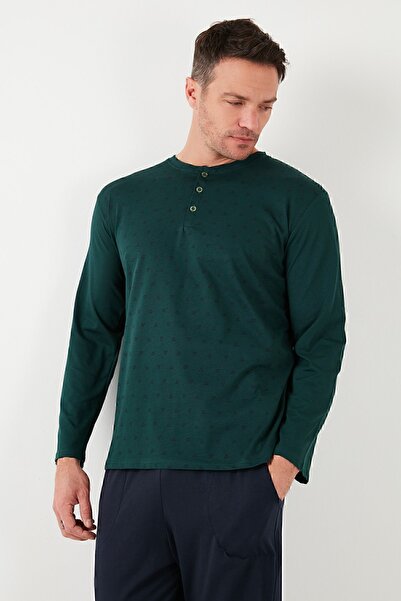 Buratti Βαμβακερή ελαστική μέση με κανονική εφαρμογή μακρυμάνικο σετ πιτζάμες ανδρικό σετ πιτζάμες 6572008