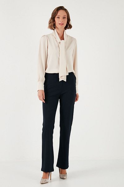 Lela High Waist Wide Leg Trousers - Pant 611pl030w4
