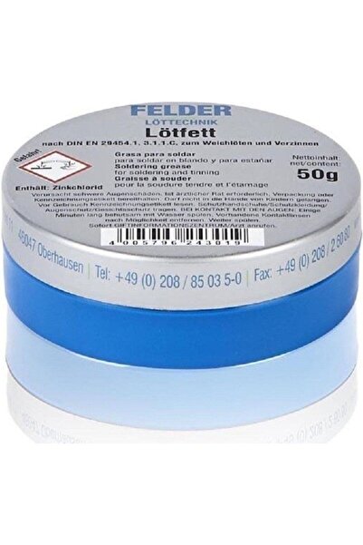 FELDER Lötfett Havya Pastası 50 Gram Süper Kaliteli Elektronik Cihaz Lehimlem...