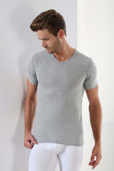 Yıldız Kardeşler 3 Pieces V-Neck 100% Cotton Men's T-Shirt - Short Sleeve