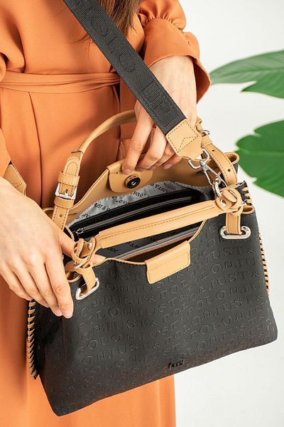 GALB LEATHER Just Polo Inside Large Size Φαρδύ λουράκι καθημερινή γυναικεία τσάντα ώμου 33x26 cm