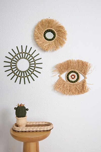 Maison Avf 3'lü Set Rafya Yeşil Boncuklu Göz Model & Yuvarlak Yeşil Boncuklu ...