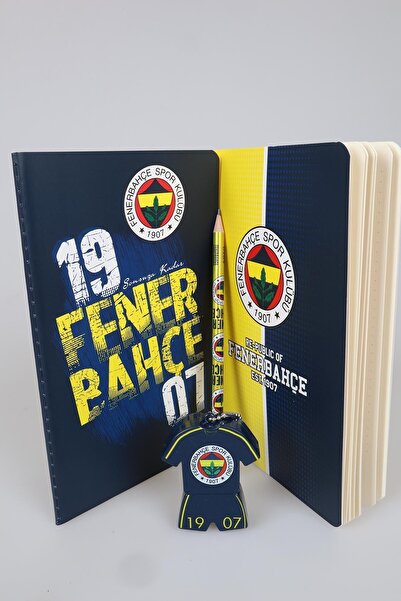 Fenerbahçe Lisanslı Noktalı Defter,kurşun Kalem Ve Kalemtraş Seti