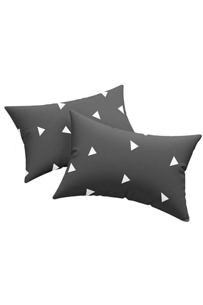 Eponj Home Gray Triangle Set of 2 Pillowcases