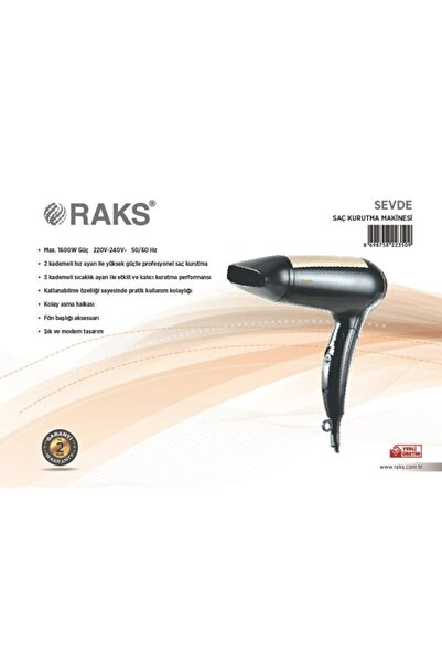 Raks Sevde Saç Kurutma Makinesi 1600 W