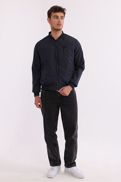 D1fference Men's Navy Blue Windproof Coat