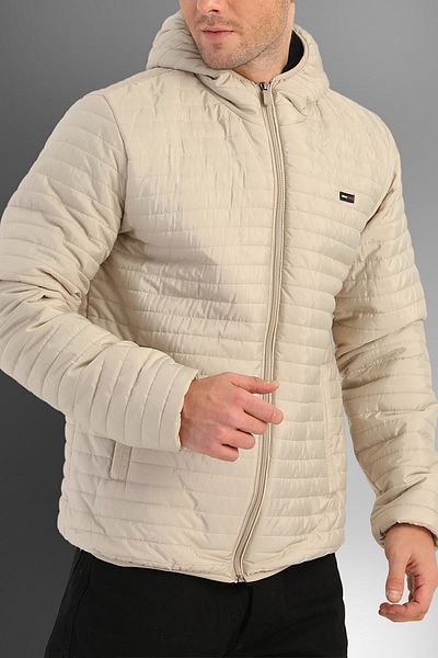 D1fference Herren-Wintermantel mit Steinfutter und winddichter Kapuze