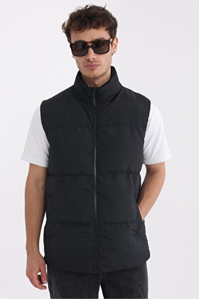 D1fference Black Inflatable Vest - Men's, Windproof and Lined