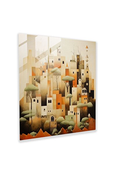 PaintedAnarchy Harmonic Geometries Glass Painting, Village, Abstract Represen...