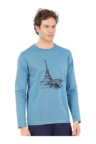 Pierre Cardin Set pijamale din bumbac pieptănat model PİERRE CARDİN 6064