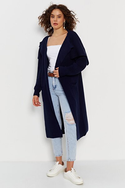 Hopoi Wide Collar Women's Midi Cardigan