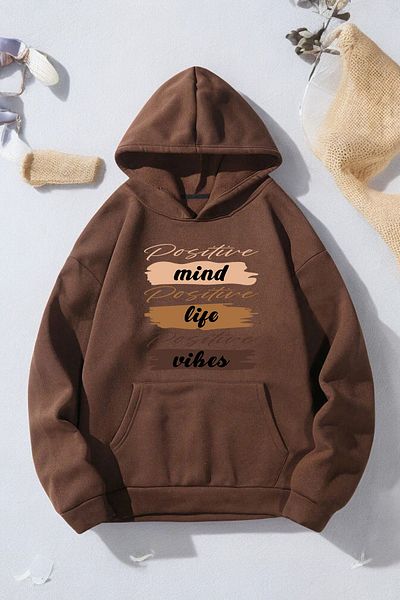 uyguntarz Mind Life Vibes Bedrucktes Oversize-Sweatshirt