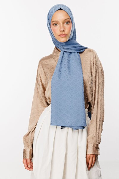 Mooncorn Σάλι ζακάρ με μοτίβο Lotus Sky Blue