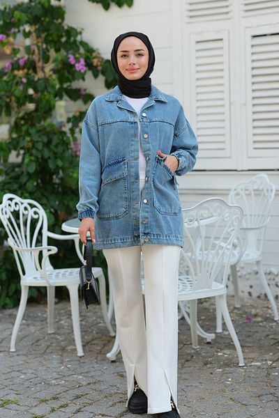 LOCCO Double Pocket Jeans Jacket Ice Blue