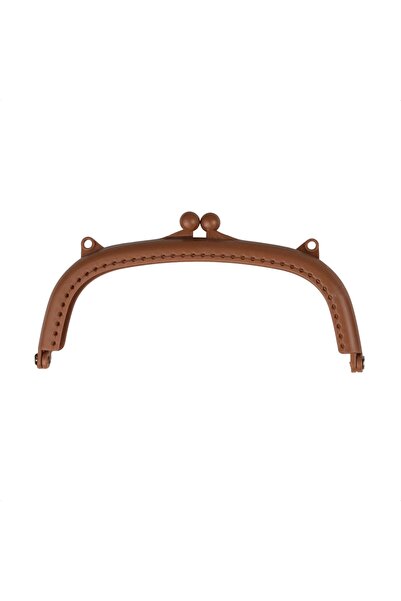 Prestij Boncuk Clemă pentru geantă și portofel din plastic maro deschis - 16 cm