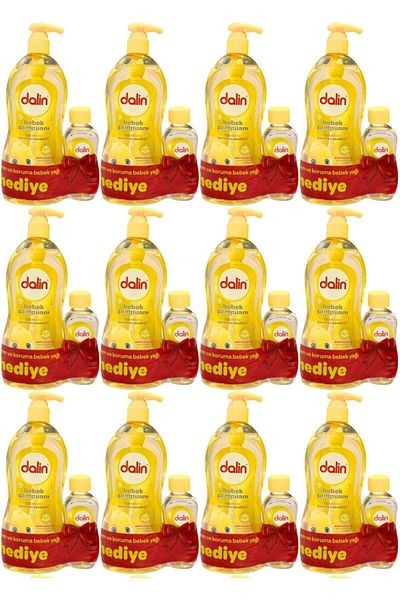 Dalin Classic Baby Shampoo - 700ml with Pump, 100ml Baby Oil Gift, Moisture Protection (Set of 12)