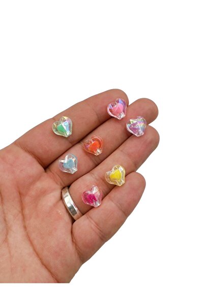 Ebruli Boncuk 50 γραμμάρια 12 χιλιοστά διαφανείς και γεμιστές ακρυλικές χάντρ...