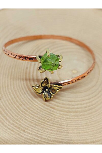 Yasamtohumu Brățară din cupru Zebercet Stone cu motif floral - 53028