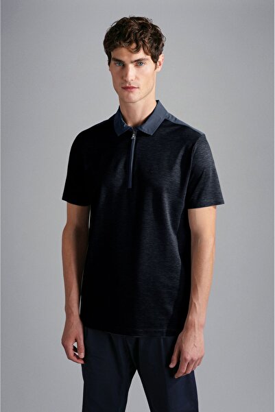 PAUL&SHARK MEN'S KNITTED POLOSHIRT C.WCOTTON