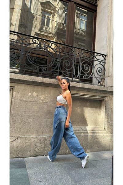 Abalı Baggy jeans