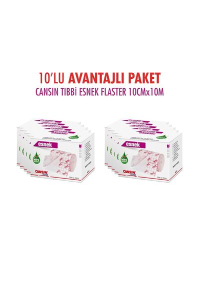 CANSIN TIBBİ ESNEK FLASTER 10CMx10M 10LU AVANTAJLI PAKET