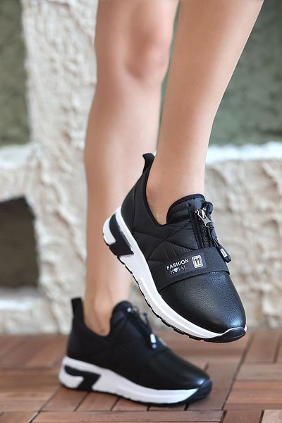 kajal ayakkabı Kajal 011 Zipper Detailed Parachute Fabric Sneakers