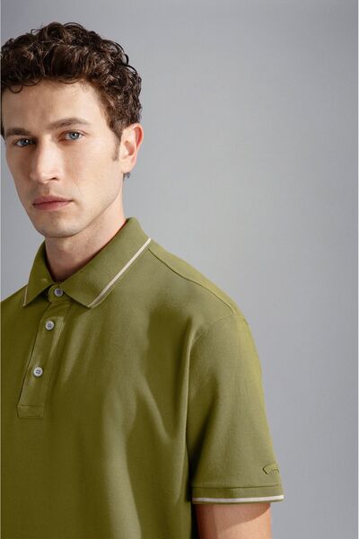 PAUL&SHARK MEN'S KNITTED POLOSHIRT C.WCOTTON