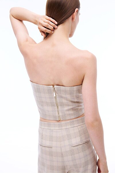 Perspective Γυναικεία μπλούζα Daysee με καρό σχέδιο σε μπεζ χρώμα