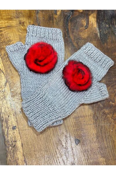 Gönülden Tasarım Рукавички з помпонами - жіночі, без пальців, ручної роботи