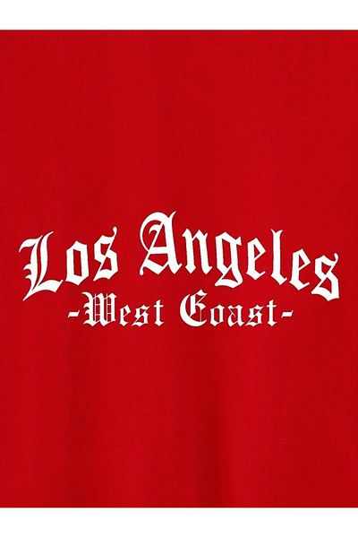 NO 601 Men's Red Los Angeles Printed Sleeveless T-Shirt