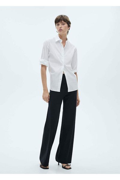 MANGO Woman Thin Knitwear Wideleg Trousers