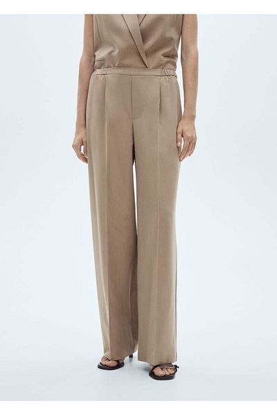 MANGO Woman Elastic Waist Suit Trousers