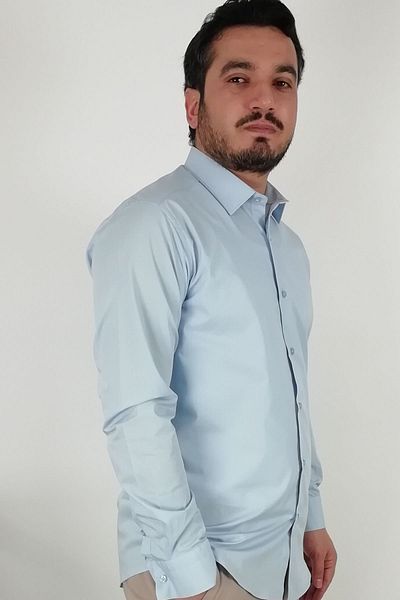 TOUSUS Мъжка риза Slim Fit светлосиня Slm-5078-tss