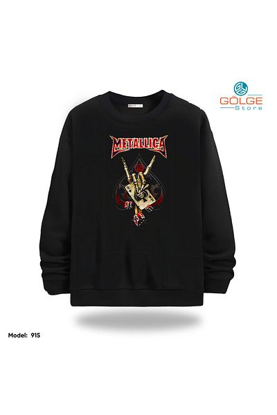 Gölge Store Metallica Chest Printed Slimfit Crew Neck 2 Thread Unisex Sweatshirt