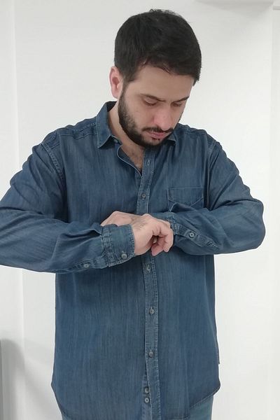 TOUSUS Ανδρικό πουκάμισο Demin Plus Size Btl-3001-tss