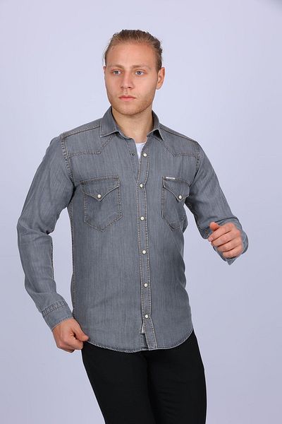 TOUSUS Мъжка риза Slim Fit Western Denim Slm-2019-tss