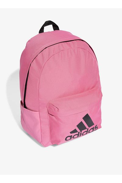 adidas Logo Print Backpack with Adjustable Straps and Zip Closure