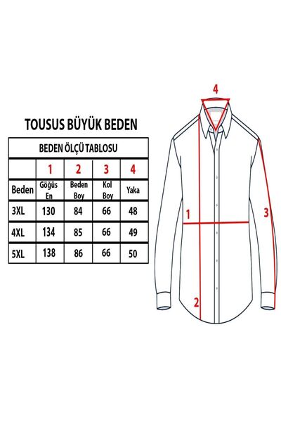 TOUSUS Plus Size Red Pitta Thin Voile Men's Shirt Btl-6011-tss