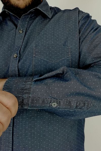 TOUSUS Cămașă pentru bărbați din denim de mărime mare Btl-3008-tss