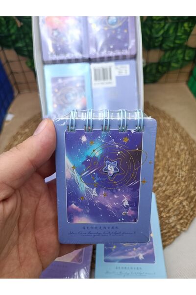 Meyra Accessories دفتر ملاحظات صغير على شكل مجرة مطرز ثلاثي الأبعاد دفتر ملاحظات هدية لطيف 1 قطعة