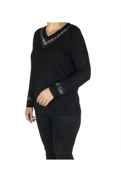 ECE GİYİM Γυναικεία Μπλούζα Nergis Stone V Neck - Seasonal
